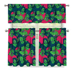 Green Walking Zombie Print 3 Piece Kitchen Curtains