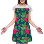 Green Walking Zombie Print Adjustable Apron