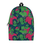 Green Walking Zombie Print Backpack
