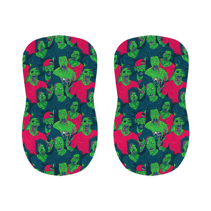 Green Walking Zombie Print Bar Stool Covers