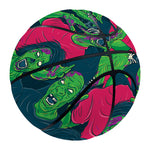 Green Walking Zombie Print Basketball