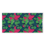 Green Walking Zombie Print Beach Towel