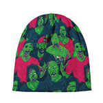 Green Walking Zombie Print Beanie