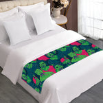 Green Walking Zombie Print Bed Runner