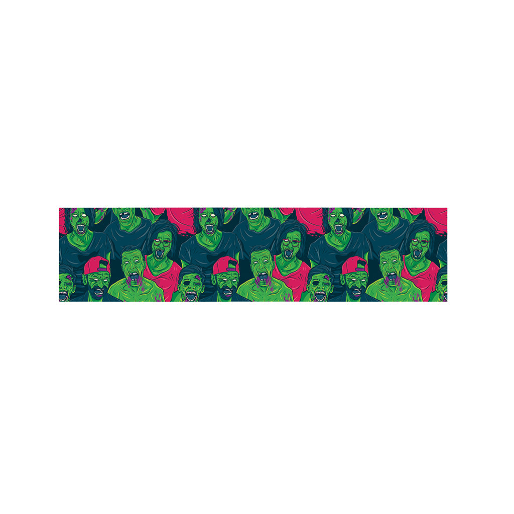 Green Walking Zombie Print Bed Runner