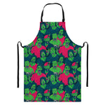 Green Walking Zombie Print Bib Apron With Pocket