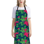 Green Walking Zombie Print Bib Apron With Pocket