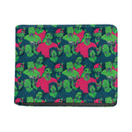 Green Walking Zombie Print Bifold Wallet