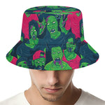 Green Walking Zombie Print Bucket Hat