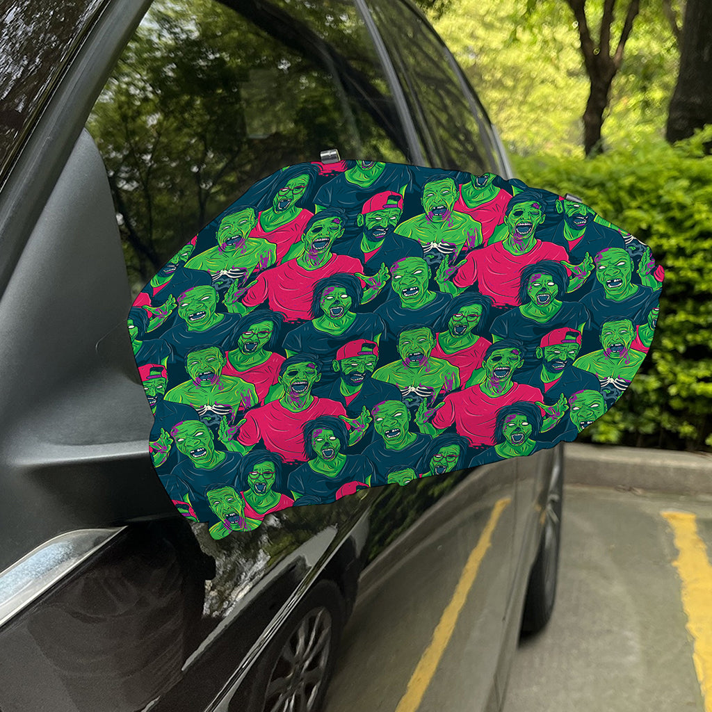 Green Walking Zombie Print Car Side Mirror Covers