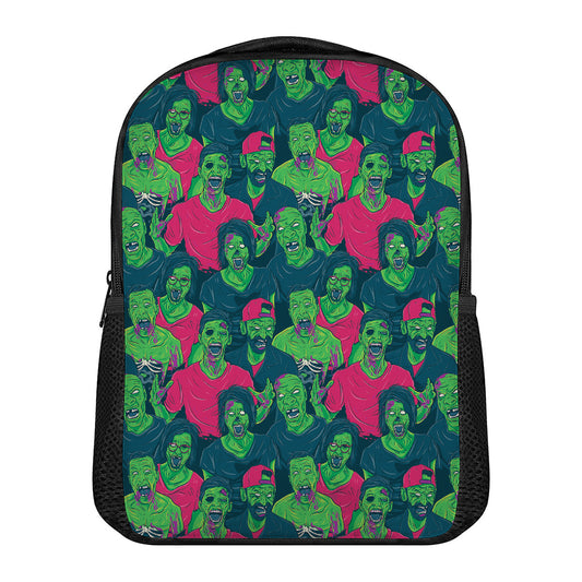 Green Walking Zombie Print Casual Backpack