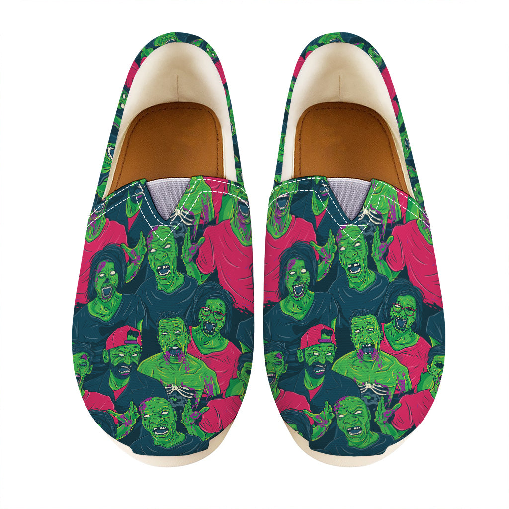 Green Walking Zombie Print Casual Shoes