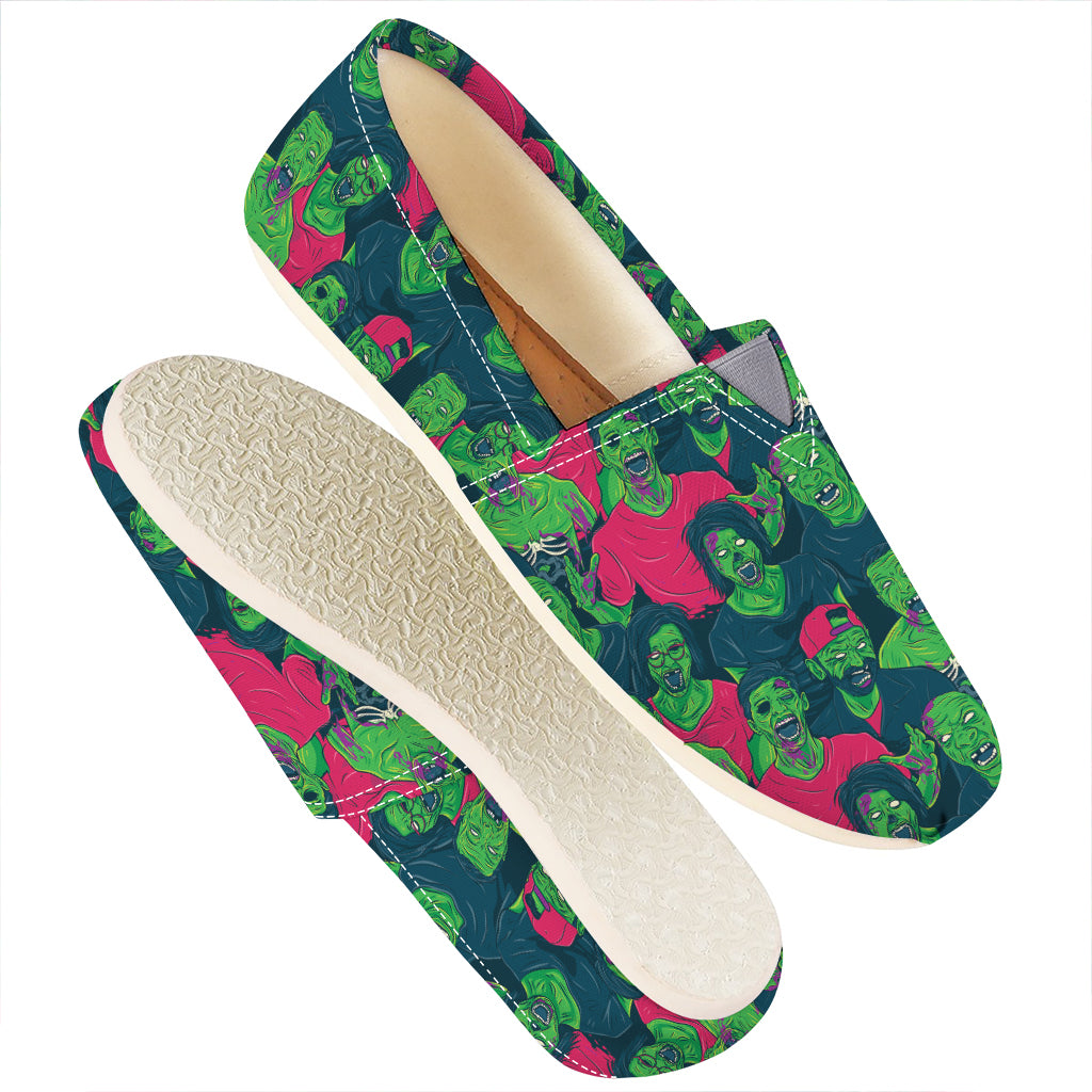 Green Walking Zombie Print Casual Shoes