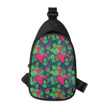 Green Walking Zombie Print Chest Bag