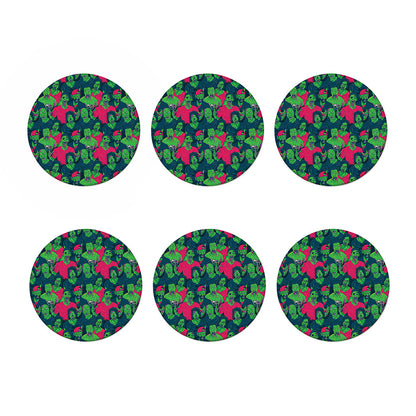 Green Walking Zombie Print Coaster Set