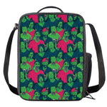 Green Walking Zombie Print Crossbody Lunch Bag