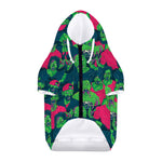 Green Walking Zombie Print Dog Zip Up Hoodie