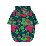 Green Walking Zombie Print Dog Zip Up Hoodie