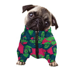 Green Walking Zombie Print Dog Zip Up Jacket