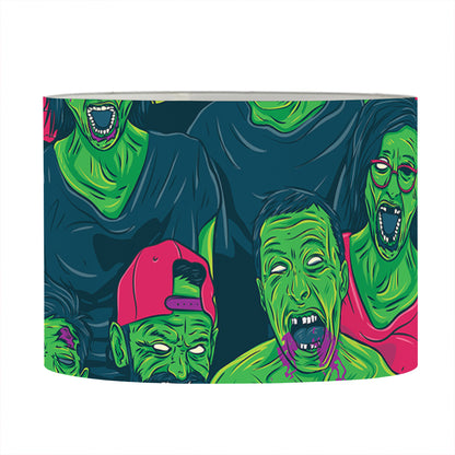 Green Walking Zombie Print Drum Lamp Shade
