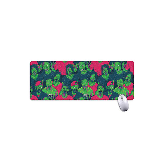 Green Walking Zombie Print Extended Mouse Pad