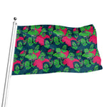 Green Walking Zombie Print Flag