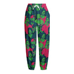 Green Walking Zombie Print Fleece Lined Knit Pants