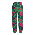 Green Walking Zombie Print Fleece Lined Knit Pants