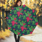Green Walking Zombie Print Foldable Umbrella
