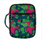 Green Walking Zombie Print Front Pocket Bible Bag
