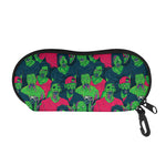 Green Walking Zombie Print Glasses Case
