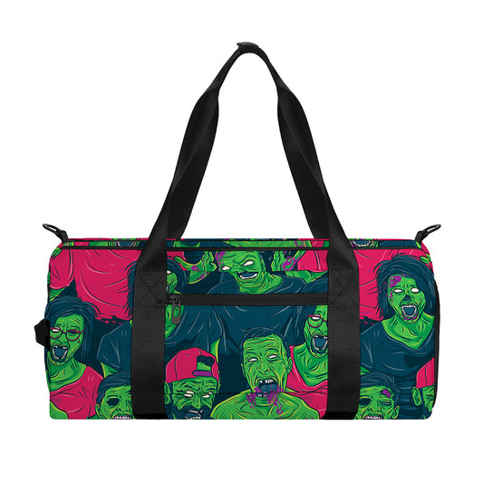 Green Walking Zombie Print Gym Bag
