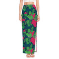 Green Walking Zombie Print High Slit Maxi Skirt