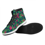 Green Walking Zombie Print High Top Leather Sneakers