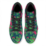 Green Walking Zombie Print High Top Leather Sneakers