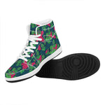 Green Walking Zombie Print High Top Leather Sneakers