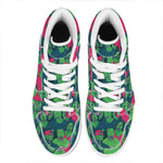 Green Walking Zombie Print High Top Leather Sneakers