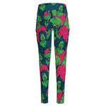 Green Walking Zombie Print High-Waisted Pocket Leggings