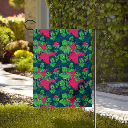 Green Walking Zombie Print House Flag