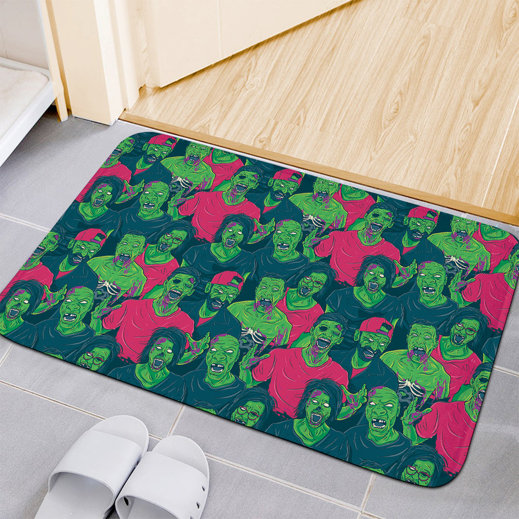 Green Walking Zombie Print Indoor Door Mat