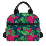 Green Walking Zombie Print Insulated Lunch Bag