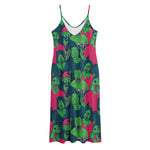 Green Walking Zombie Print Jersey Midi Cami Dress