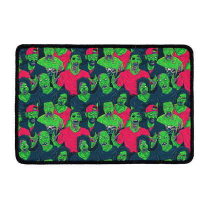 Green Walking Zombie Print Kitchen Mat