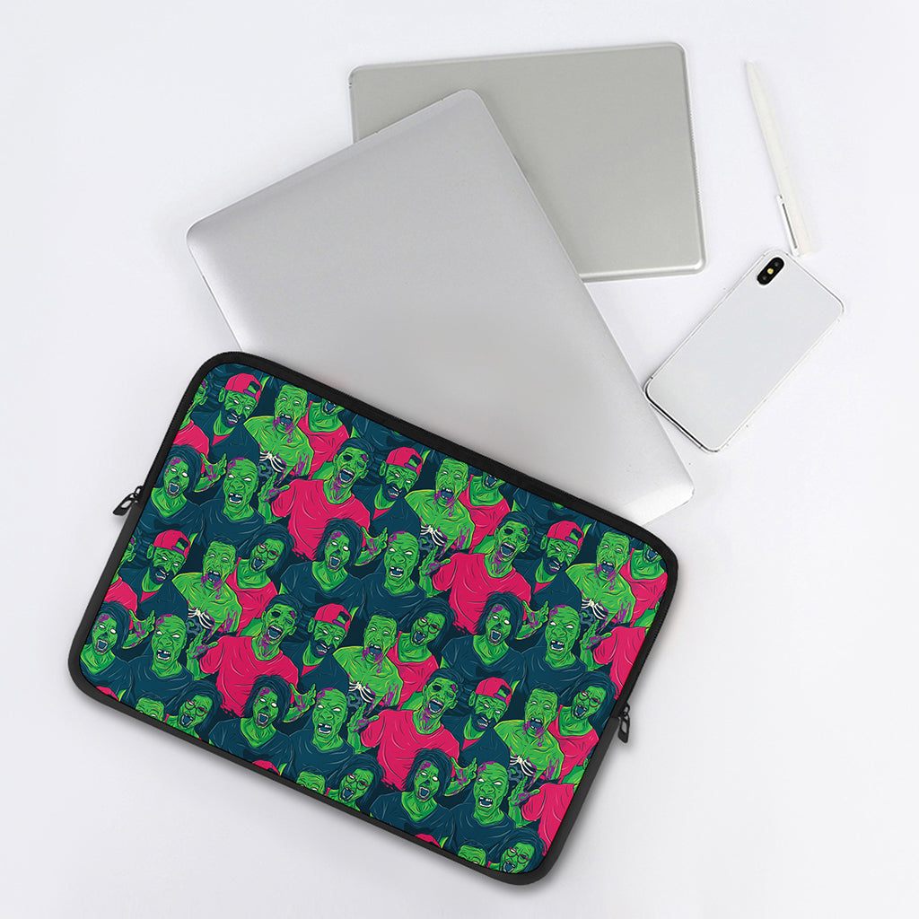 Green Walking Zombie Print Laptop Sleeve