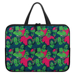 Green Walking Zombie Print Laptop Sleeve With Handle