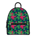 Green Walking Zombie Print Leather Backpack