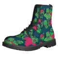 Green Walking Zombie Print Lace-Up Boots