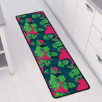 Green Walking Zombie Print Long Kitchen Mat