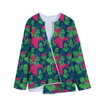 Green Walking Zombie Print Long Sleeve Short Coat