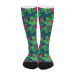 Green Walking Zombie Print Long Socks